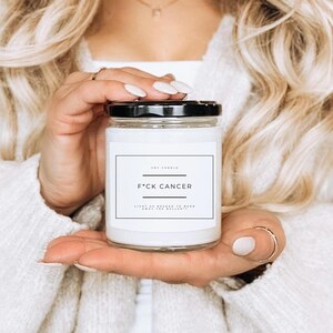 F*CK Cancer Candle | Cancer Support Gift | Cancer Survivor Gift | Dear Cancer | Cancer Patient Gift | Cancer Sucks | Chemo Gift | Cancer