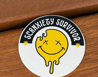 Scanxiety Survivor Sticker | Mental Health Awareness | Cancer Survivor Gift | Cancer Patient Gift | Funny Cancer Sticker | Chemo Gift