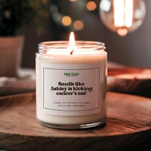 Personalized Cancer Candle  | Gift for Her | Chemo Gift | Cancer Survivor Candle | Oncology Gift | Cancer Patient Gift | Cancer Gift for Her