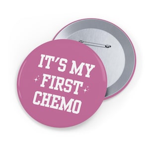 Empowering Chemo Awareness Round Pins, Cancer Support Button, Chemo Gift, Motivational Badge, Inspirational Pin, Fight Cancer Pin