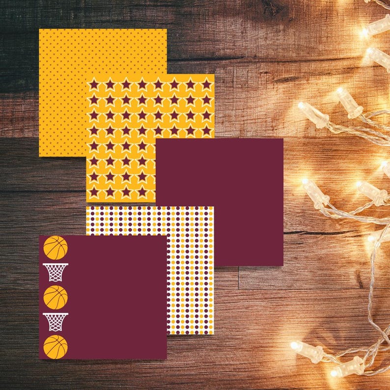 Basketball Team Colors Digital Paper Pack | 20 Designs | 12x12