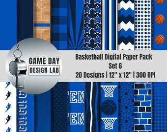 Dallas Basketball Team Colors Digital Paper Pack | 20 Designs | 12x12" | 300 DPI | Scrapbook, Crafts, Printables