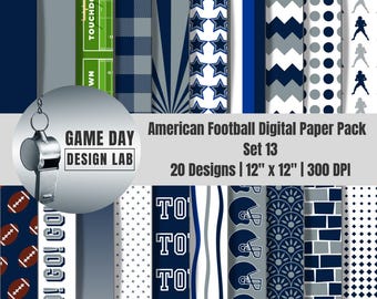 Dallas Football Digital Papers – Navy & Silver Sports Backgrounds