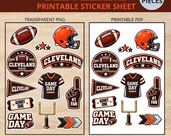 Cleveland Football Stickers | Printbaar stickervel voor wedstrijddagen