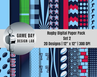 NSW Rugby Digital Papers – Team Colors – Rugby Scrapbook and Craft Pack
