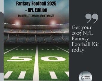 NFL Fantasy Football Draft Kit: 44-Page Printable Season Planner (Instant Download)