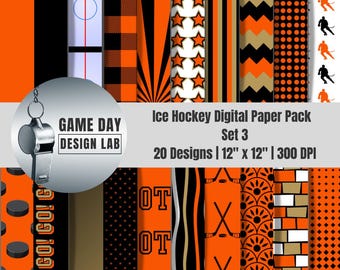 Anaheim Hockey Team Colors Digital Papers – 12x12 PNG Backgrounds