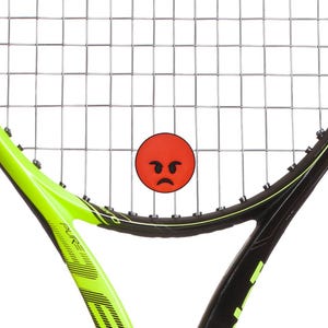 Oversized Happy Face and Angry Face Emoji 2 Sided Tennis Racket Dampener 2 Pack Great by Racket Expressions