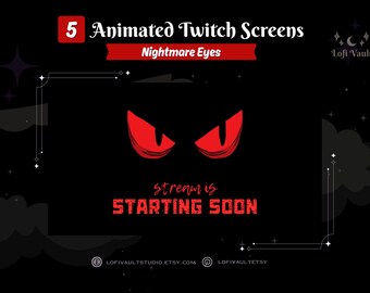 Halloween Horror Eyes Overlay for Streamers, Spooky Starting Screens Overlays Vtubers, Animated Halloween Screens for Twitch PNGTubers