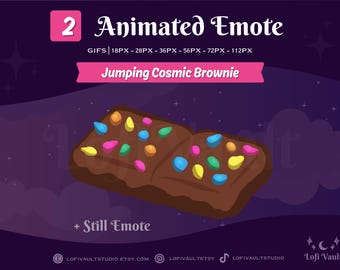 Animated Cosmic Brownie Emote, Cute Animated Emote, Animated Twitch Emote Design, Animated Emote Channel Point for Twitch Discord Youtube