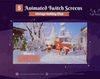 Sims Vintage Holiday Stop Background for Streamers, Starting Screens Overlays Vtubers, Animated Christmas Overlay for Twitch PNGTubers
