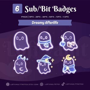 Süßer gruseliger Pastellgeist-Subbadge für Twitch Youtube, ästhetische Halloween-Abzeichen für Livestreaming, süßes Girly Stream Overlay-SETup für Gamer