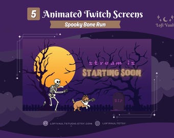Halloween Horror Room Setup Background for Streamers, Starting Screens Overlays Vtubers, Skeleton Halloween Overlay for Twitch PNGTubers