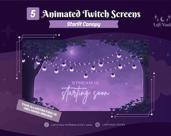 Starlit Canopy Sky Animated Background – Lofi Stream Overlay for BRB, Starting, Ending Screens, Twitch Vtuber Overlay & PC Desktop Wallpaper