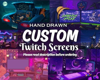 Custom Commission Twitch Background for Streamers Handdrawn Art No AI Starting Soon Screens Streaming Overlays for Vtubers Pngtubers Youtube