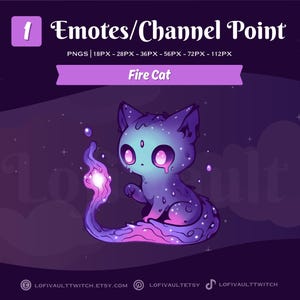 Fire Galaxy Cat Twitch Emote, Adorable Emotes for Discord, Cute Twitch Emote Design, Custom Emote Channel Point for Twitch Discord Youtube