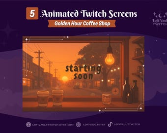 Fall Coffee Shop Twitch Background for Streamers, Autumn Halloween Starting Soon Screens Streaming Overlays for Vtubers Pngtubers Youtube