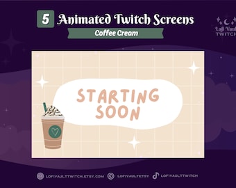 Minimalistic Coffee Cream Twitch Animated Background for Streamers Starting Soon Screens Streaming Overlays for Vtubers Pngtubers Youtube
