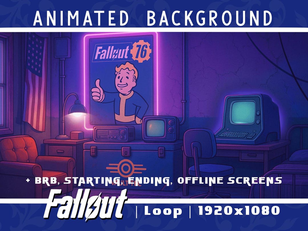 Dynamic Fallout Background Fallout Animated Stream Backgrounds, Lofi Ambience PC Desktop Wallpaper ...