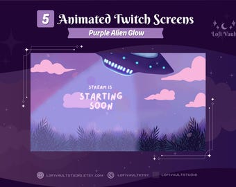Alien Spaceship Animated Background – Lofi Stream Overlay for BRB, Starting, Ending Screens, Twitch Vtuber Overlay & PC Desktop Wallpaper