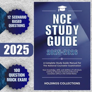 Guía de estudio NCE 2025-26 (libro electrónico): preparación para el examen de consejero certificado con 100 preguntas de práctica y estrategias NCE para el éxito en el examen.