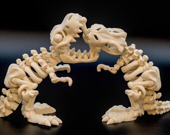 Skeletal T-Rex, Large 3D Printed Dinosaur Skeleton, Articulated TRex Model, Fossil Replica Desk Toy, Prehistoric Collector Gift