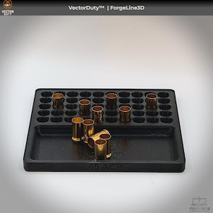 Bandeja para munición .45 ACP, bandeja de recarga .45 ACP, soporte para munición de 50 cartuchos, bloque de recarga para pistola, organizador de banco