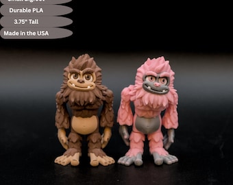 Small Bigfoot Figurine, 3D Printed Sasquatch Toy, Desk Cryptid Collectible, PLA Mini Statue