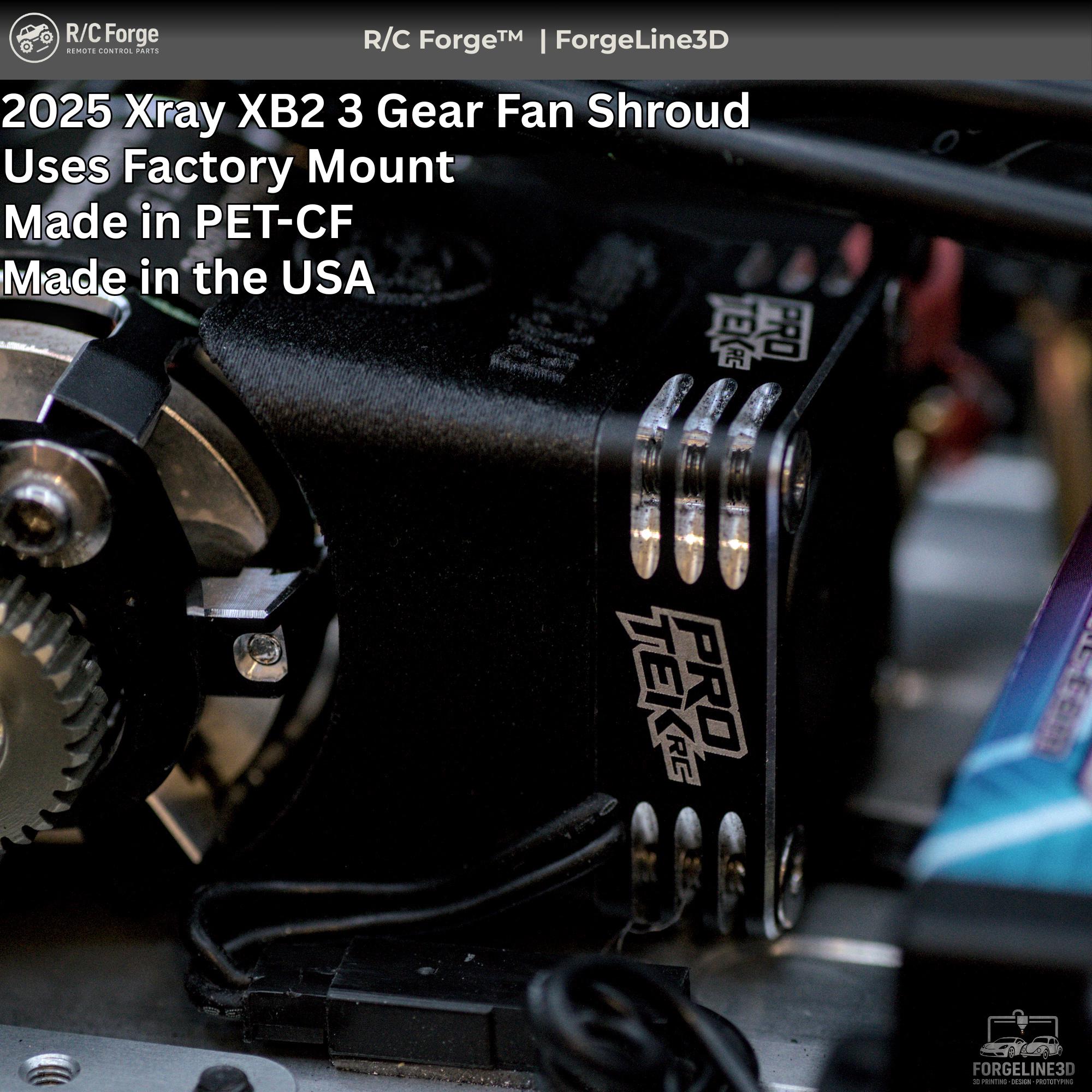 2025 Xray XB2 3 Gear Fan Shroud: RC Car Cooling Fan Mount, Pet