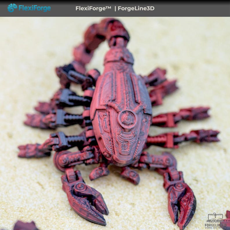 Futuristic Fidget Articulated Cyber Scorpion • Futuristic 3D Printed Fidget Toy • Silk ...