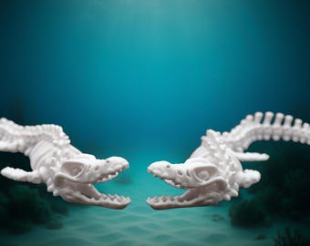Articulated Mosasaurus Skeleton Toy, 3D Printed Poseable Sea Dinosaur Model, Flexible Prehistoric Fossil Figure, Desk Toy Gift