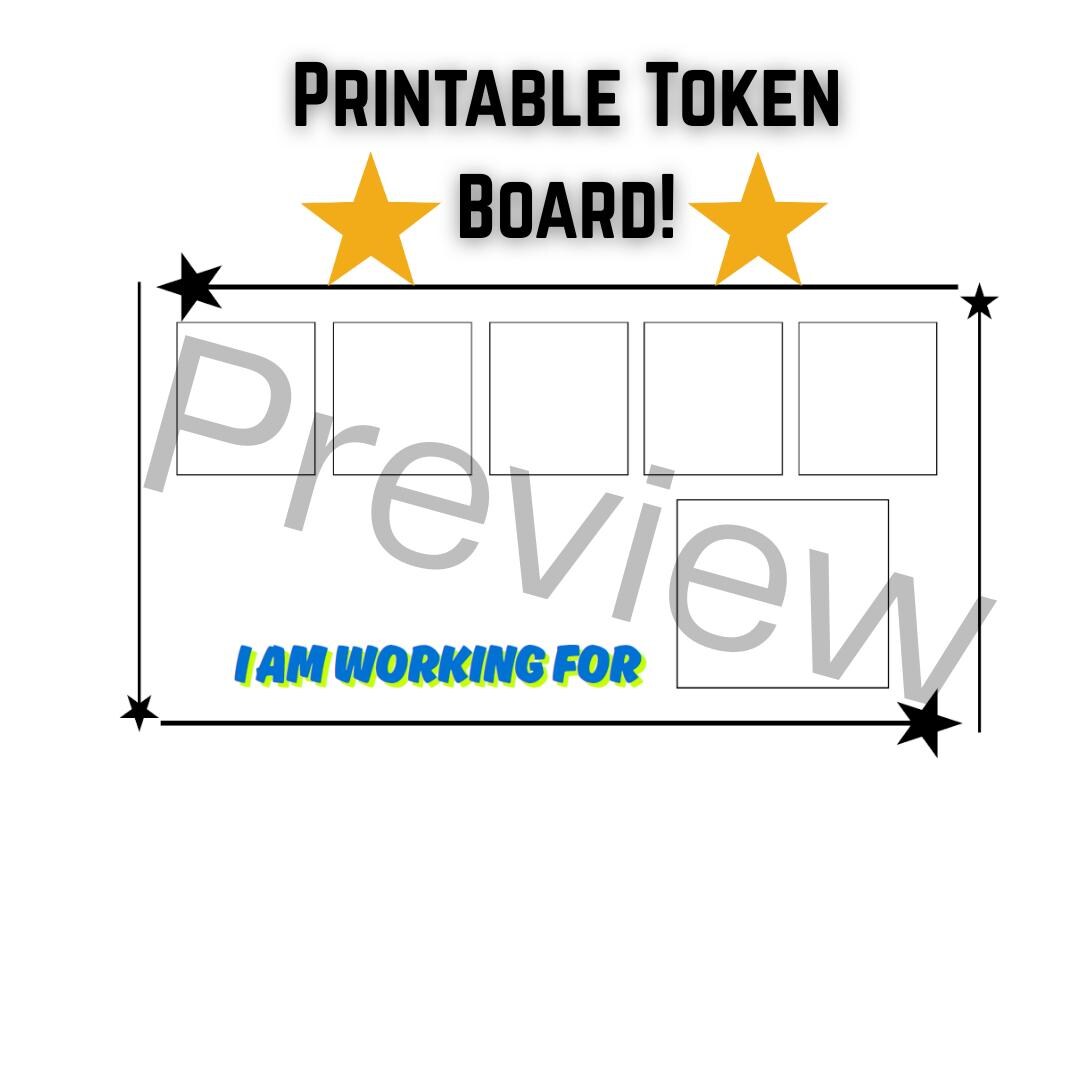 Printable Token Board for Positive Reinforcement, Behavior Support ...