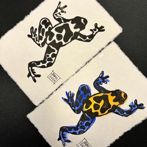 4 X 6 Frog Lino Print