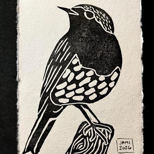 4 X 6 Bird Lino Print
