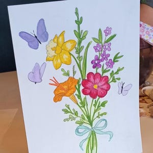 Aquarel bloemenkaarten