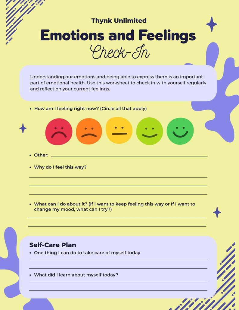 Mood Exploration Worksheet - Etsy