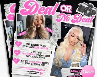 Deal or No Deal Beauty-flyer: canva-sjabloon (directe download