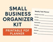 Small Business Organizer Kit | Printable PDF Planner | Income Tracker, Content Calendar, Inventory & Goal Planner