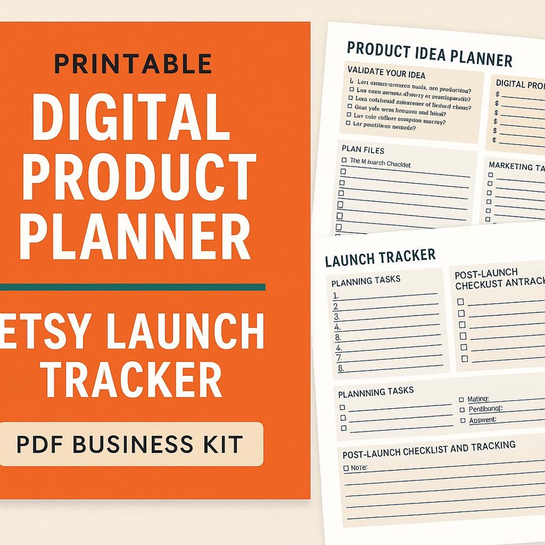 Printable Digital Product Planner & Etsy Launch Tracker | PDF Business ...
