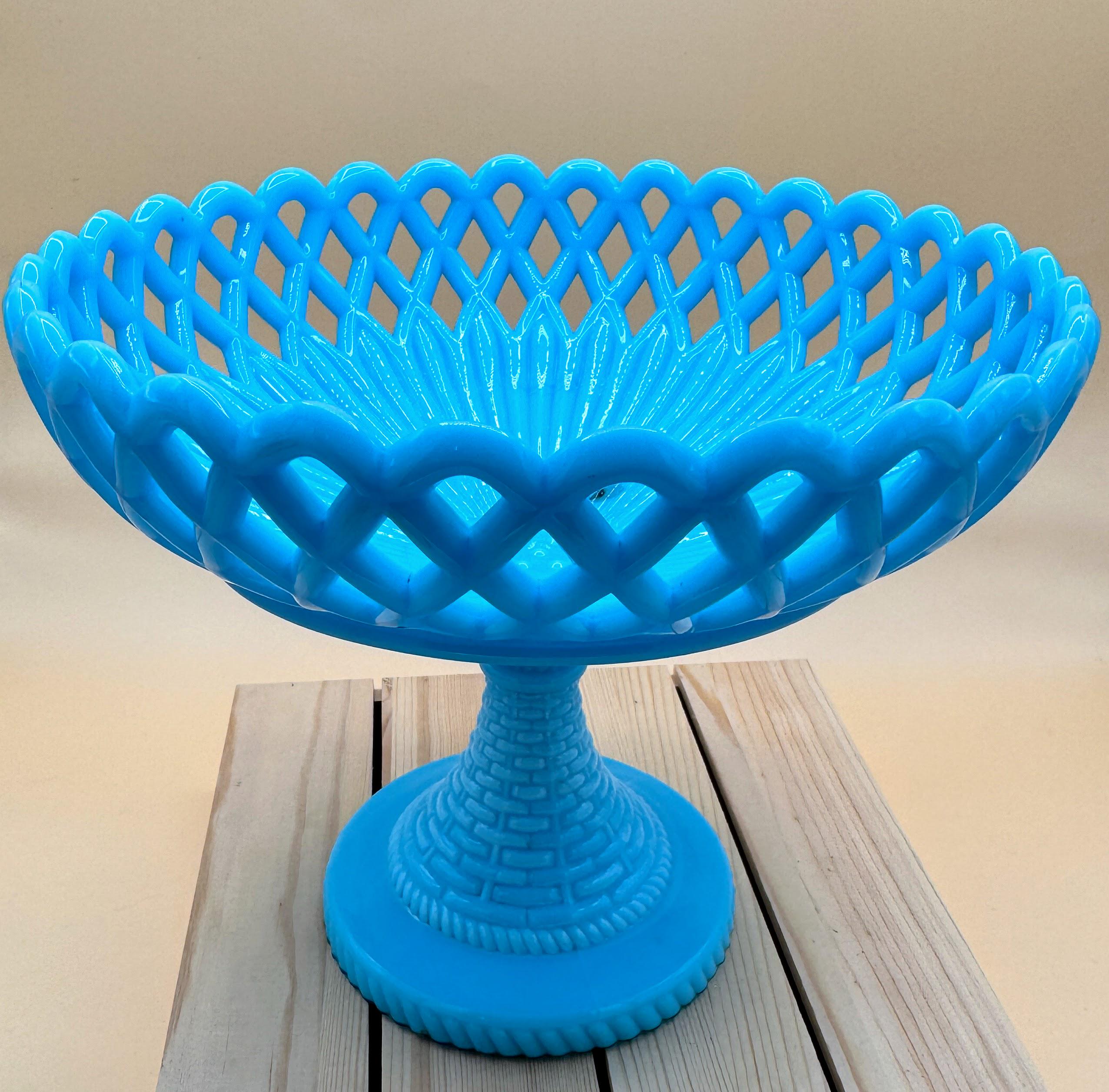 1880年代 チャリナー・テイラー社 アンティークミルクガラスコンポート