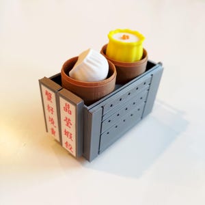 Dim Sum Cart | Fidget Clicker Display | 3D Printed | Cute Toy Gift