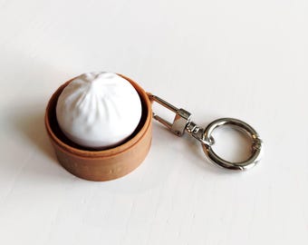 Bao Dim Sum | Fidget Clicker Keychain | Cute Mini Food | Hong Kong Toy Gift