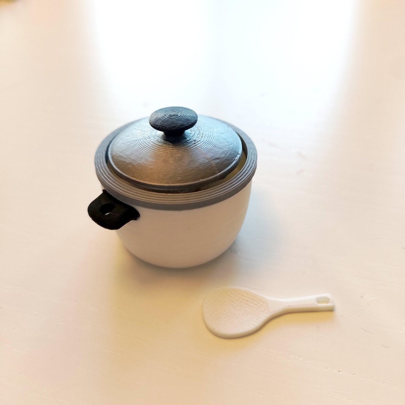 Miniature Rice Paddle Rice Cooker Fidget Clicker Keychain With Mini Rice Paddle | Miniature ...