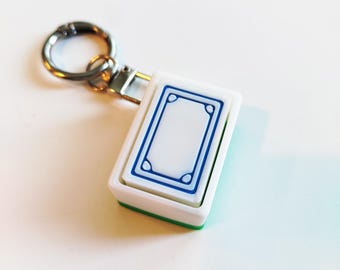 Mahjong Keychain Fidget Clicker (White Dragon) | Hong Kong Nostalgia Gift | Relaxing Office Toy