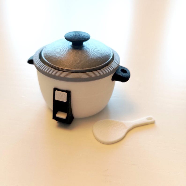 Miniature Rice Paddle Rice Cooker Fidget Clicker Keychain With Mini Rice Paddle | Miniature ...