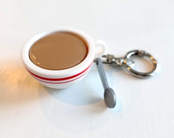 Hong Kong Style Milk Tea Clicker Keychain | Tea Lover Gift | Nostalgic Bag Charm