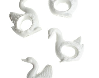 Ceramic Swan Napkin Rings