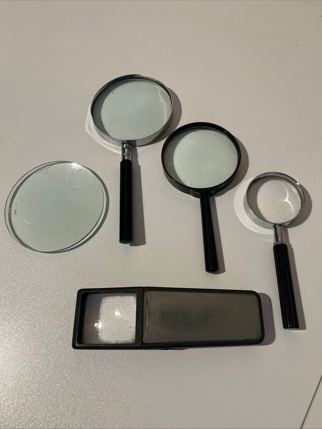 Vintage Magnifying Glass Collection Bundle With Flat Glass Lens 5 Piece ...