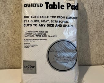 Quilted Table Pad Waterproof Insulated Cut to Fit Oblong 52x80