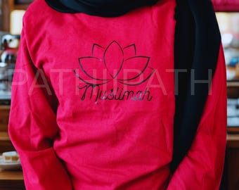 Muslimah T-Shirt: Islamic Apparel, Muslim Tee, Muslim Apparel, Long sleeve shirts, Women's clothing, Religious t shirts, Eid Gifts
